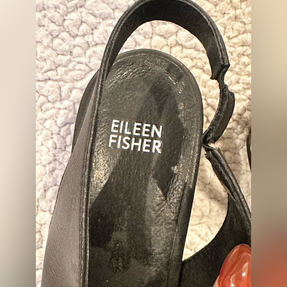 Eileen Fisher Bobbie Italian Leather Slingback Heels - Picture 12 of 14